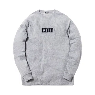 Pre-owned Kith Classic Logo Long-sleeve T-shirt 'heather Grey' | Men's Size Xl In Gray