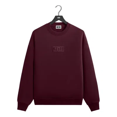 Kith Classic Logo Nelson Crewneck 'essence' In Burgundy