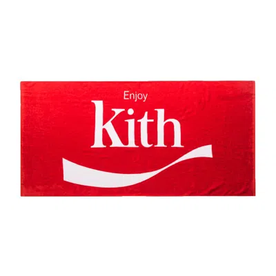 Pre-owned Kith Coca Cola Enjoy Beach Towel In Red