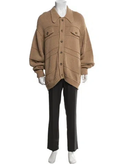 Pre-owned Kith Collar Long Sleeve Cardigan W/ Tags In Neutrals