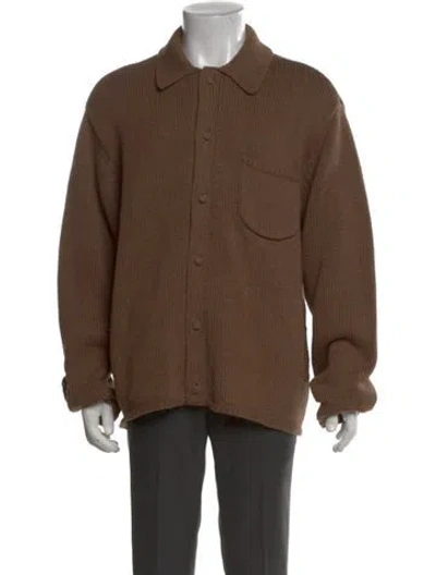Pre-owned Kith Collar Long Sleeve Polo Sweater In Brown