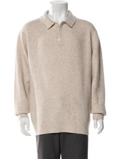 Pre-owned Kith Collar Long Sleeve Polo Sweater In Neutral