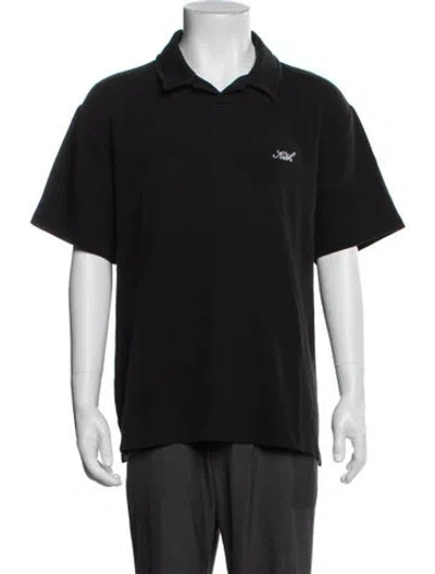 Pre-owned Kith Collar Short Sleeve Polo Shirt In Black