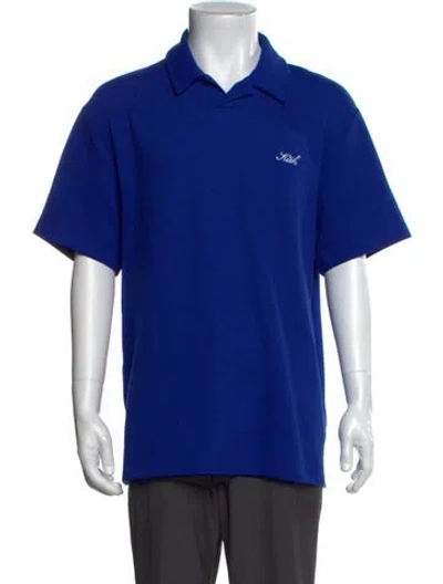 Pre-owned Kith Collar Short Sleeve Polo Shirt In Blue