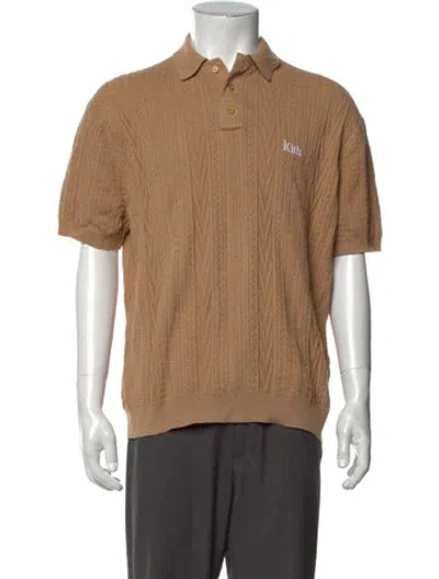 Pre-owned Kith Collar Short Sleeve Polo Shirt In Brown