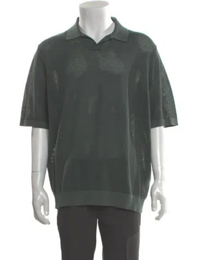 Pre-owned Kith Collar Short Sleeve Polo Shirt In Green