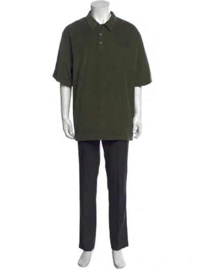 Pre-owned Kith Collar Short Sleeve Polo Shirt In Green