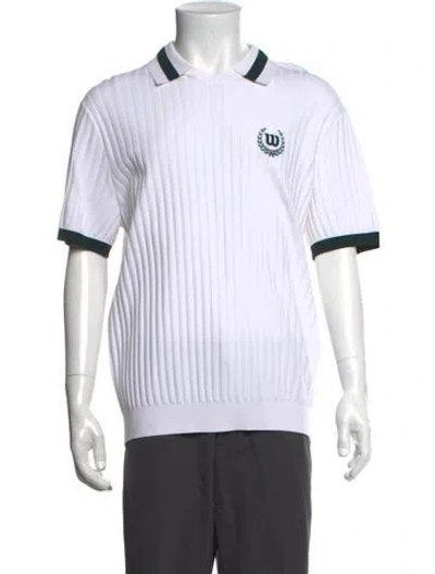 Pre-owned Kith Collar Short Sleeve Polo Shirt W/ Tags In White