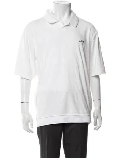 Pre-owned Kith Collar Short Sleeve Polo Shirt W/ Tags In White