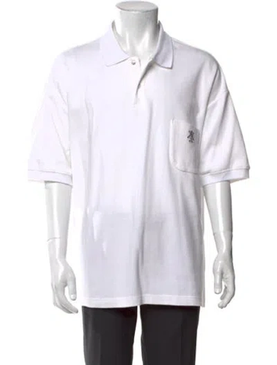 Pre-owned Kith Collar Short Sleeve Polo Shirt In White