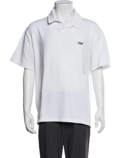 Pre-owned Kith Collar Short Sleeve Polo Shirt In White