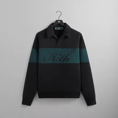 Pre-owned Kith Color-blocked Nelson Collared Pullover- Black | Fw23 | Size L