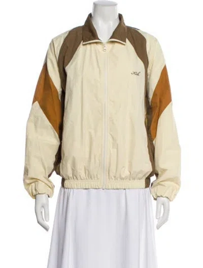 Pre-owned Kith Colorblock Pattern Bomber Jacket In Yellow