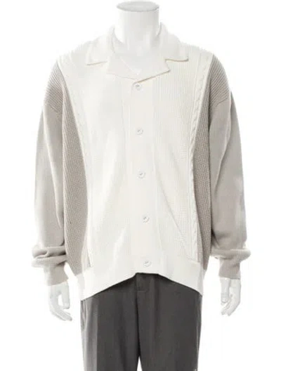 Pre-owned Kith Colorblock Pattern Collar Polo Sweater W/ Tags In Gray