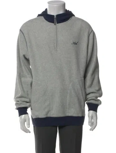 Pre-owned Kith Colorblock Pattern Crew Neck Hoodie In Gray