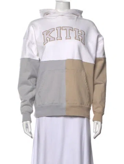 Pre-owned Kith Colorblock Pattern Crew Neck Hoodie In Neutrals