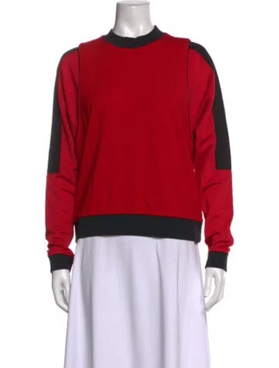 Pre-owned Kith Colorblock Pattern Crew Neck Sweatshirt In Red