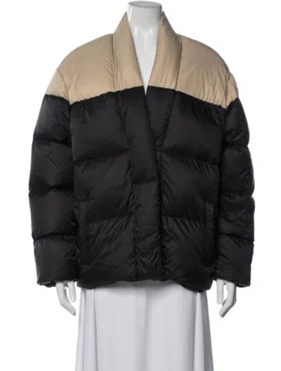 Pre-owned Kith Colorblock Pattern Down Jacket In Black