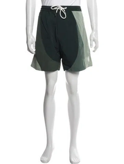 Pre-owned Kith Colorblock Pattern Jogger Shorts In Green