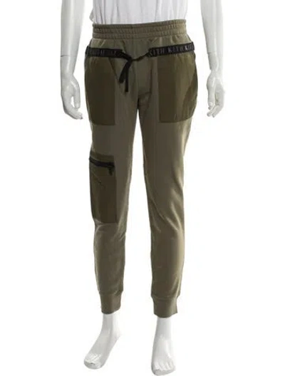 Pre-owned Kith Colorblock Pattern Joggers In Green