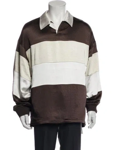 Pre-owned Kith Colorblock Pattern Long Sleeve Shirt In Brown