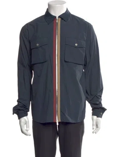 Pre-owned Kith Colorblock Pattern Long Sleeve Shirt In Grey