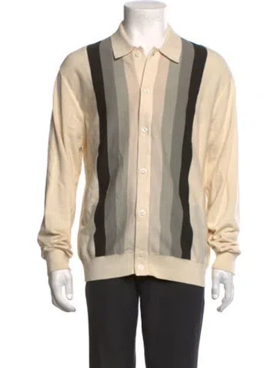Pre-owned Kith Colorblock Pattern Long Sleeve Shirt In Neutrals