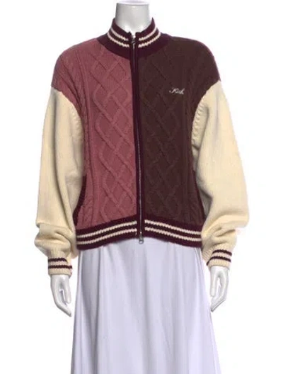 Pre-owned Kith Colorblock Pattern Open Front Sweater In Multicolor