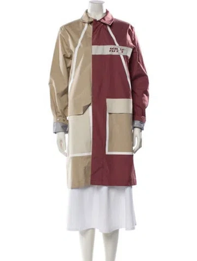 Pre-owned Kith Colorblock Pattern Trench Coat In Neutral