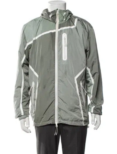 Pre-owned Kith Colorblock Pattern Windbreaker In Grey
