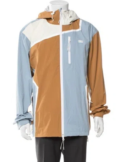Pre-owned Kith Colorblock Pattern Windbreaker W/ Tags In Blue