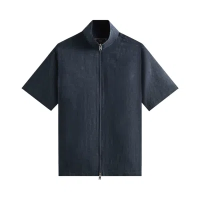 Pre-owned Kith Colton Zip Up Shirt 'nocturnal' | Blue | Men's Size Xl