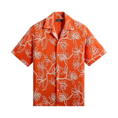 Pre-owned Kith Corded Floral Thompson Camp Collar Shirt 'inferno' | Red | Men's Size Xxl