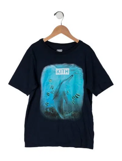Pre-owned Kith Kids' Cotton Graphic Print T Shirt In Blue
