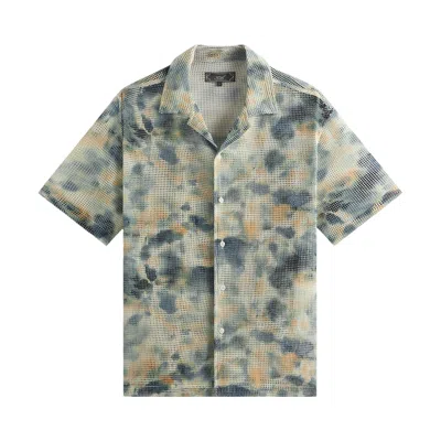 Pre-owned Kith Cotton Mesh Thompson Camp Collar Shirt 'cyanotype' | Blue | Men's Size L
