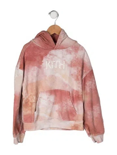 Pre-owned Kith Kids' Cotton Tie Dye Hooded Sweatshirt In Neutrals/pink