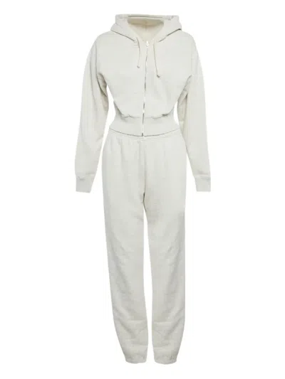 Pre-owned Kith Cotton Zip-up Tracksuit In White
