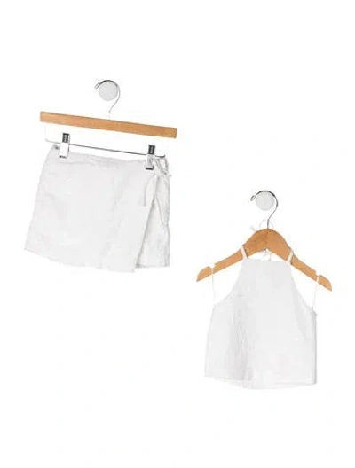 Pre-owned Kith Babies' Cotton-linen Blend Short Set In White