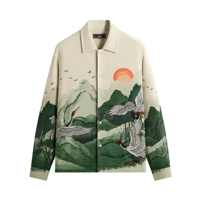 Pre-owned Kith Crane Horizon Long Sleeve Bco Shirt 'waffle' | Cream | Men's Size Xl