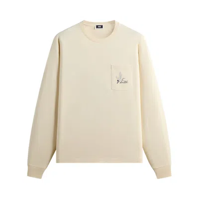 Pre-owned Kith Crane Horizon Long Sleeve Pocket Tee 'sandrift' | Cream | Men's Size M