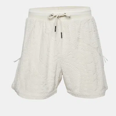Pre-owned Kith Cream Paisley Print Terry Graham Shorts Xl In White