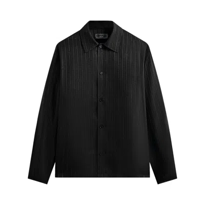 Pre-owned Kith Crest Logo Boxy Collared Overshirt 'black' | Men's Size S