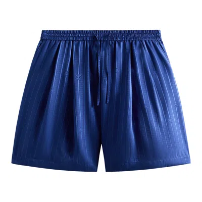 Pre-owned Kith Crest Logo Kylan Pull On Short 'bow' | Blue | Men's Size Xs