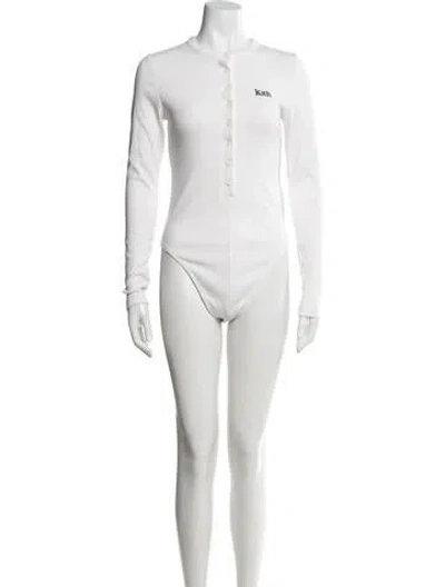Pre-owned Kith Crew Neck Long Sleeve Bodysuit In Neutral