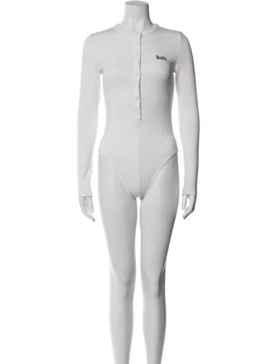 Pre-owned Kith Crew Neck Long Sleeve Bodysuit In White