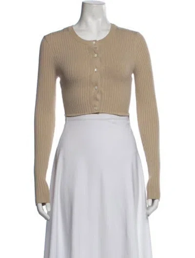 Pre-owned Kith Crew Neck Long Sleeve Button-up Top In Neutrals