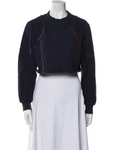 Pre-owned Kith Crew Neck Long Sleeve Crop Top In Multi