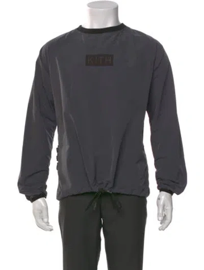 Pre-owned Kith Crew Neck Long Sleeve Henley In Gray