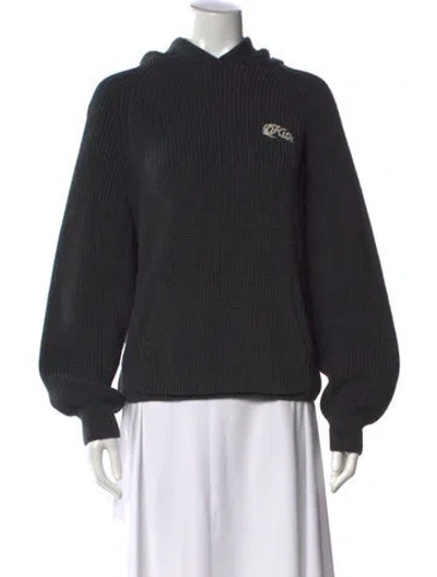 Pre-owned Kith Crew Neck Long Sleeve Hoodie In Black