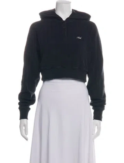 Pre-owned Kith Crew Neck Long Sleeve Hoodie In Black